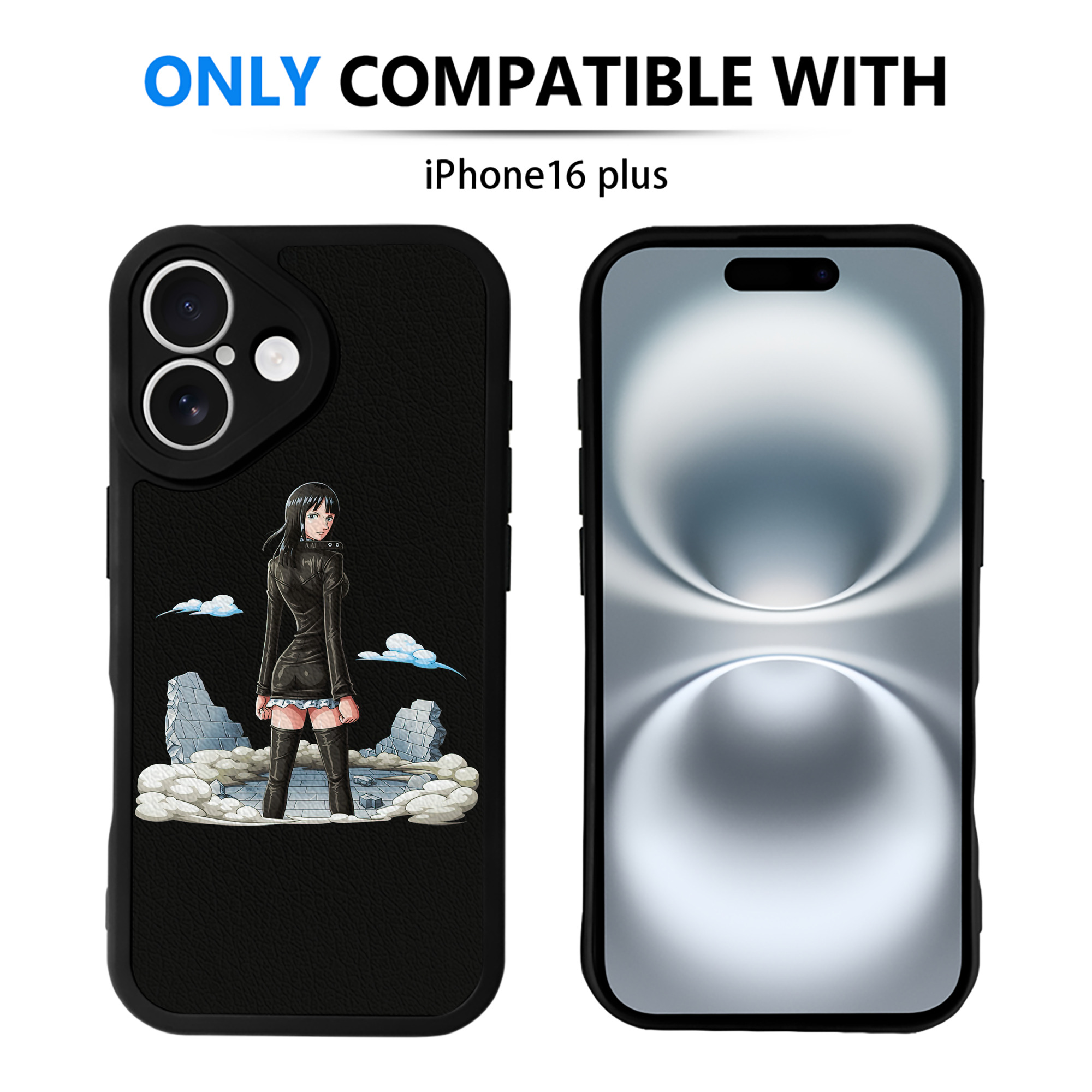 （画像用） ワンピース ニコ・ロビン ONE PIECE Nico Robin 【iPhone 16シリーズ対応】シリコンスマホケース（レザー調） 材質：シリコン